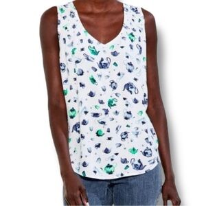 NIC+ZOE Garden Party Tank - Plus 1X White/Blue/Green